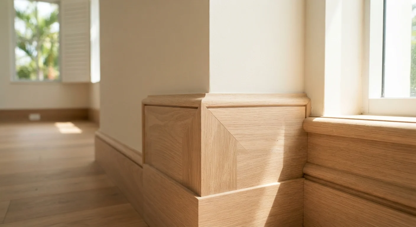Close detail view of precision woodwork and joinery relevant to Carpentry Services.