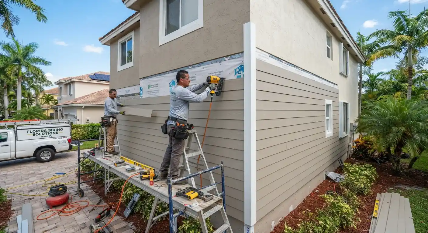 Close detail view relevant to Siding Services showing secure panel alignment and professional finish.
